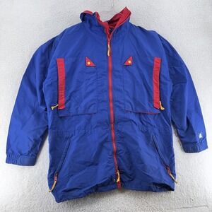 Vintage 90s Sierra‎ Designs Colorful Hooded Windbreaker Jacket Mens Large Nylon